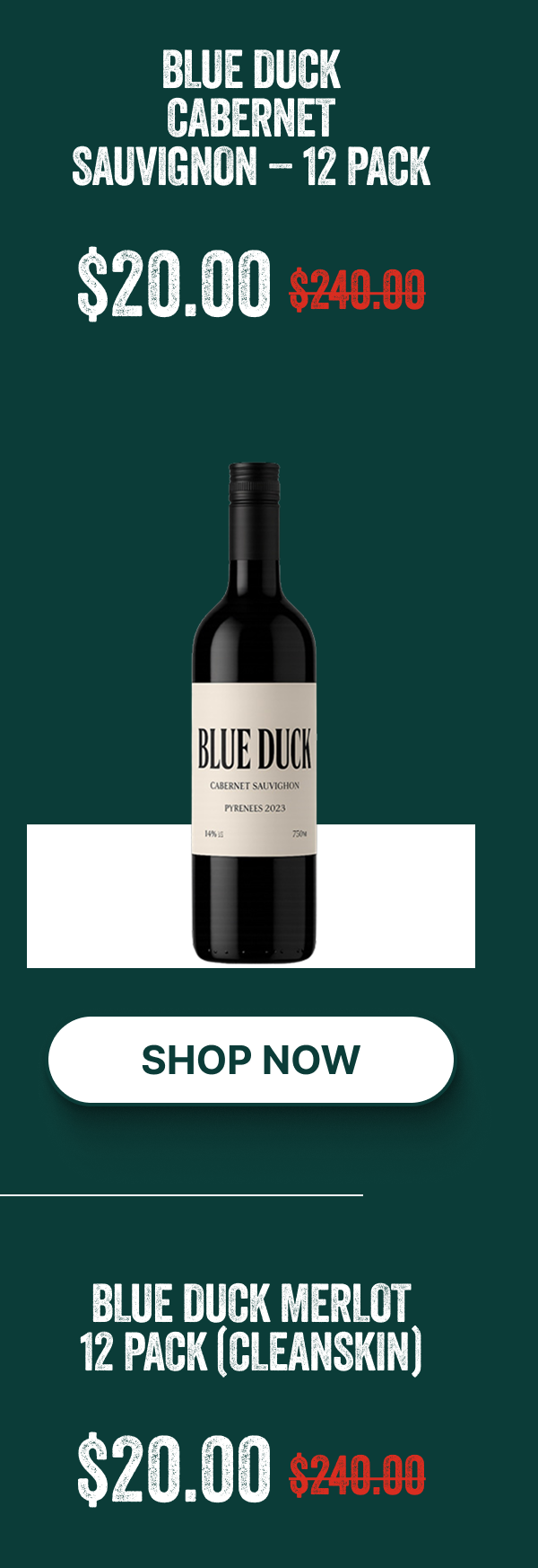 Blue Duck Cabernet Sauvignon – 12 Pack