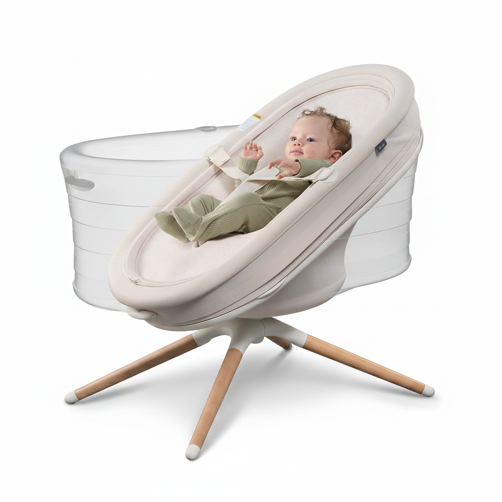 Elvie Rise smart bouncer and bassinet