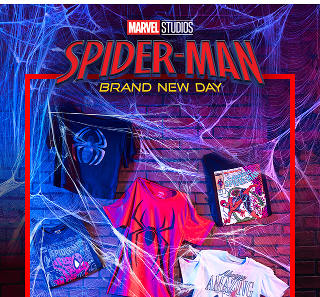Marvel Studios. Spider-Man Brand New Day and HT. Save the suit. Wear a tee. Shop now.