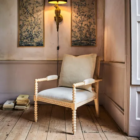 Bobbin Natural Linen and Ash Armchair