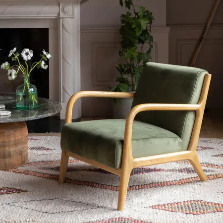 Ashton Moss Green Velvet Armchair