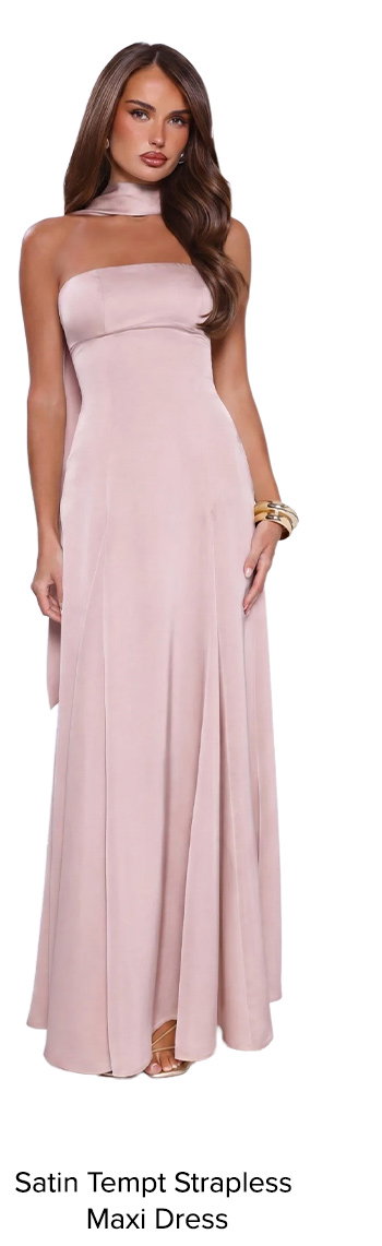 Satin Tempt Strapless Maxi Dress Blush