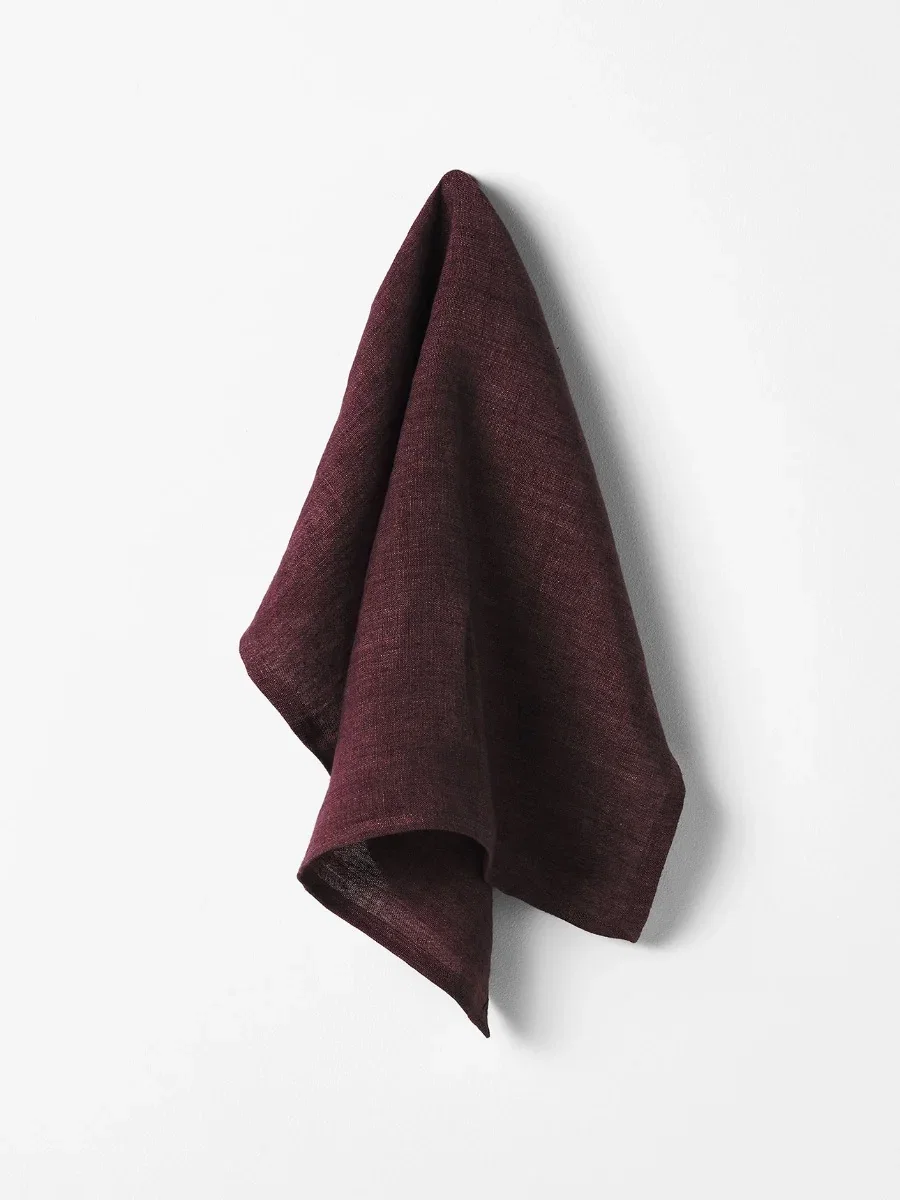 Image of Vintage Linen Napkins in Mulberry - Set of 4