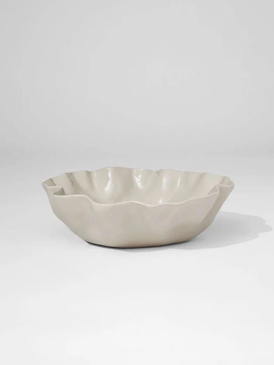 Image of Ruffle Bowl in Stone - Large