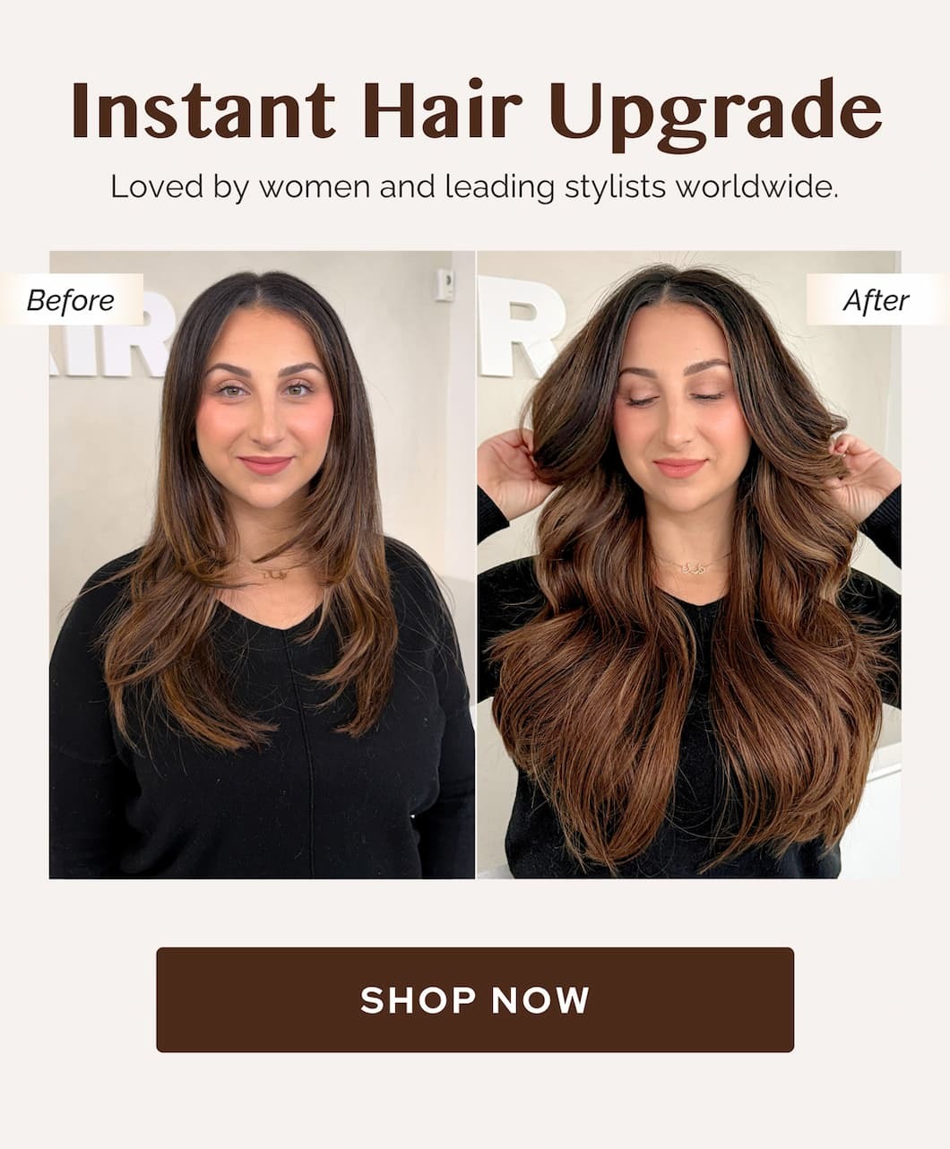 Instant upgrade with clip ins