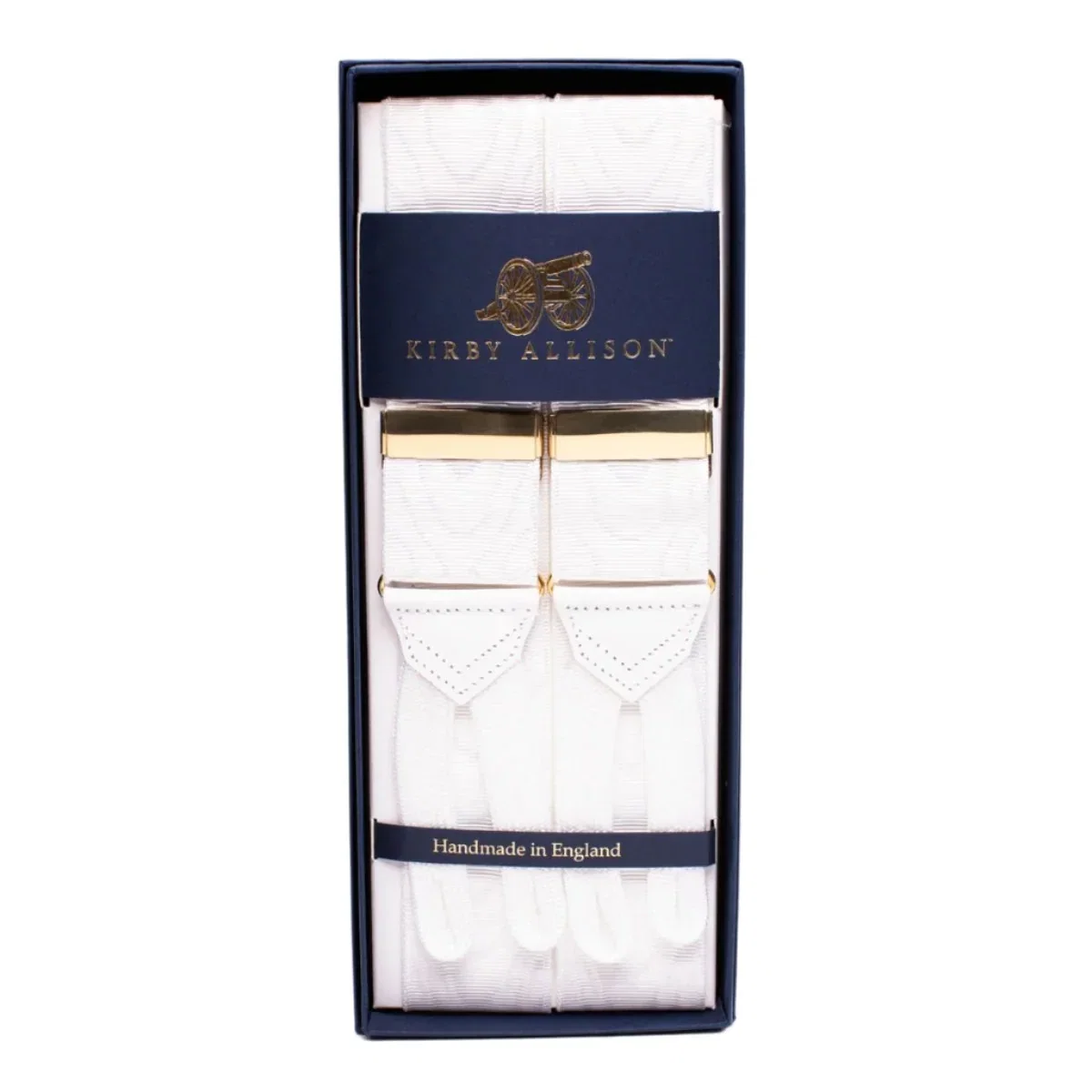 Image of Sovereign Grade White Moire Braces (Gold)