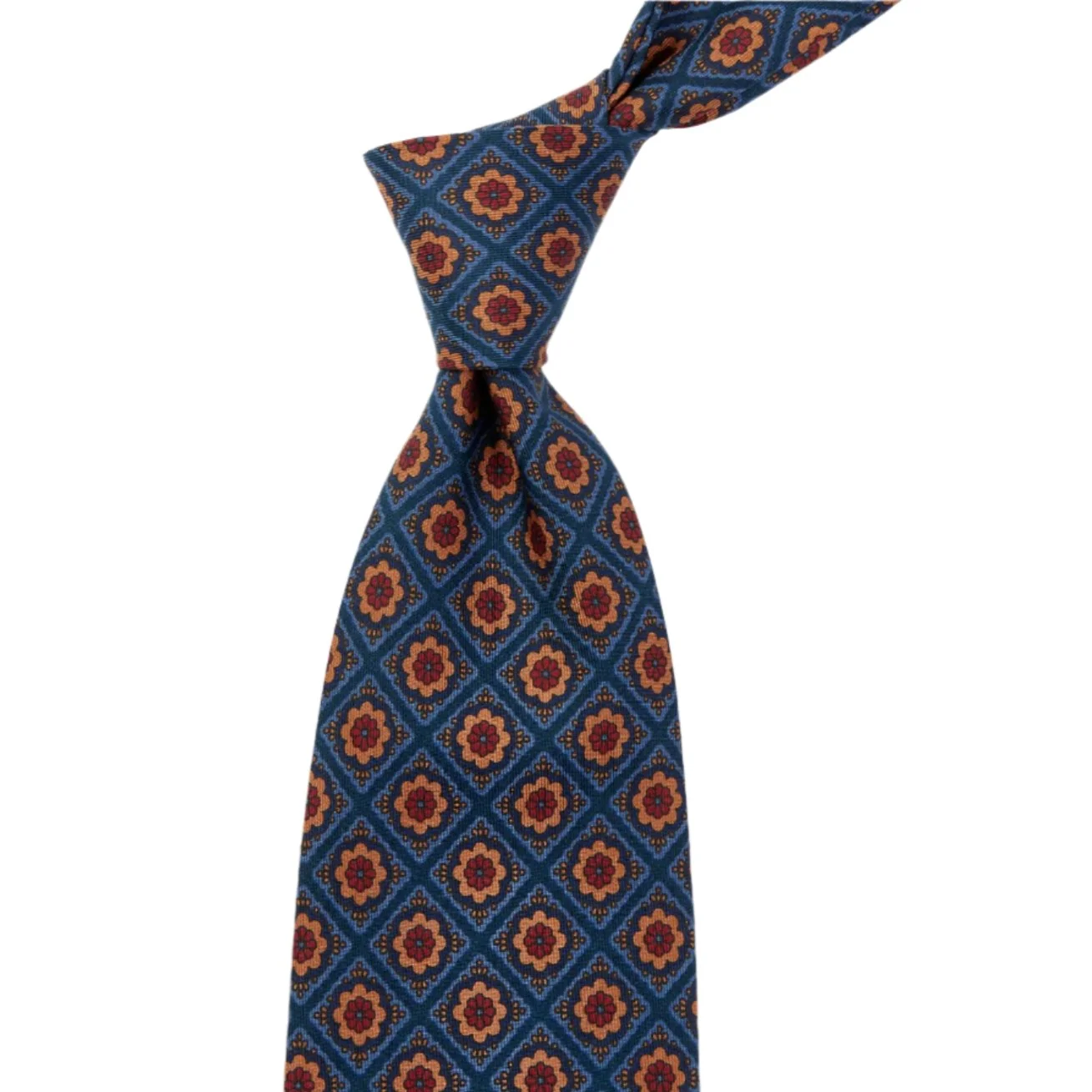 Image of Sovereign Grade Navy/Ochre Oversized Medallion Ancient Madder Tie