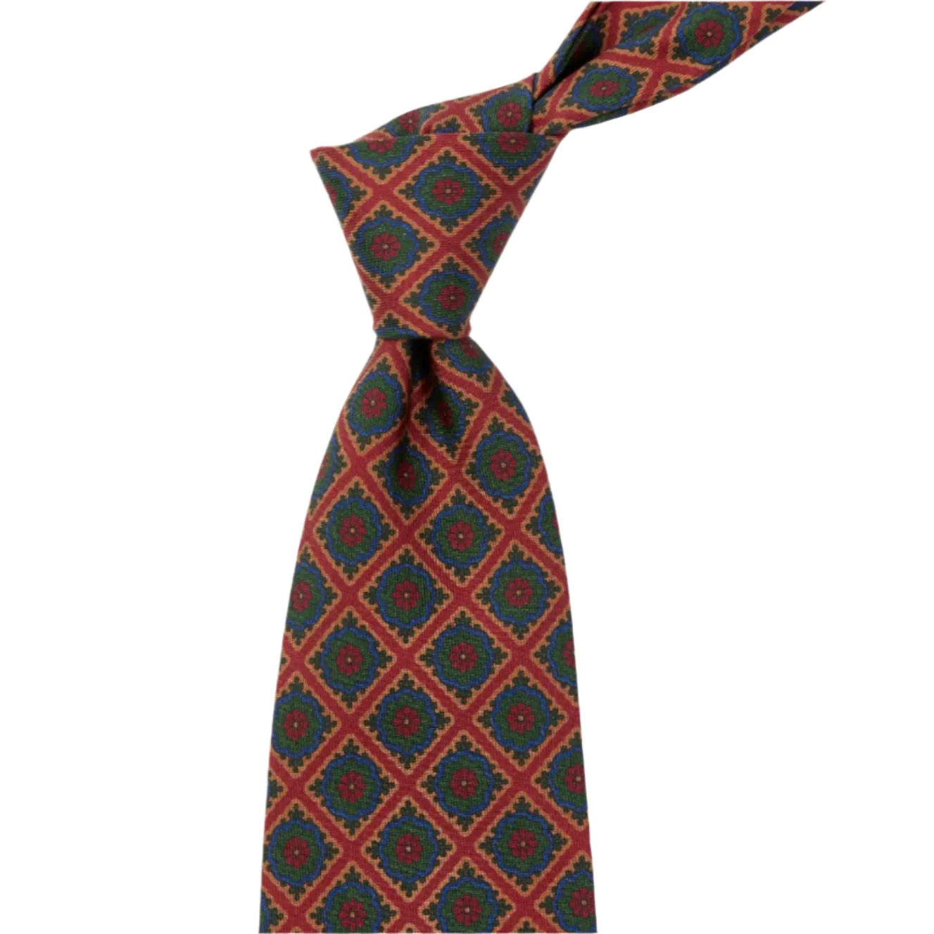 Image of Sovereign Grade Rust/Green Oversized Medallion Ancient Madder Tie
