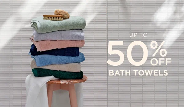 Up To 50% Off Bath Towels