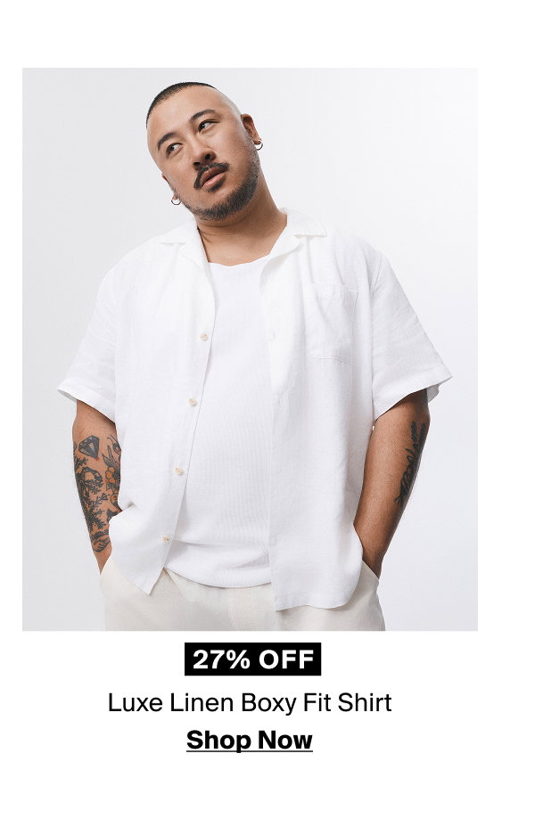 White Luxe Linen Boxy Fit Shirt 