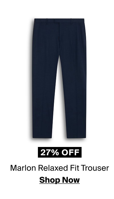 Navy Marlon Relaxed Fit Trouser