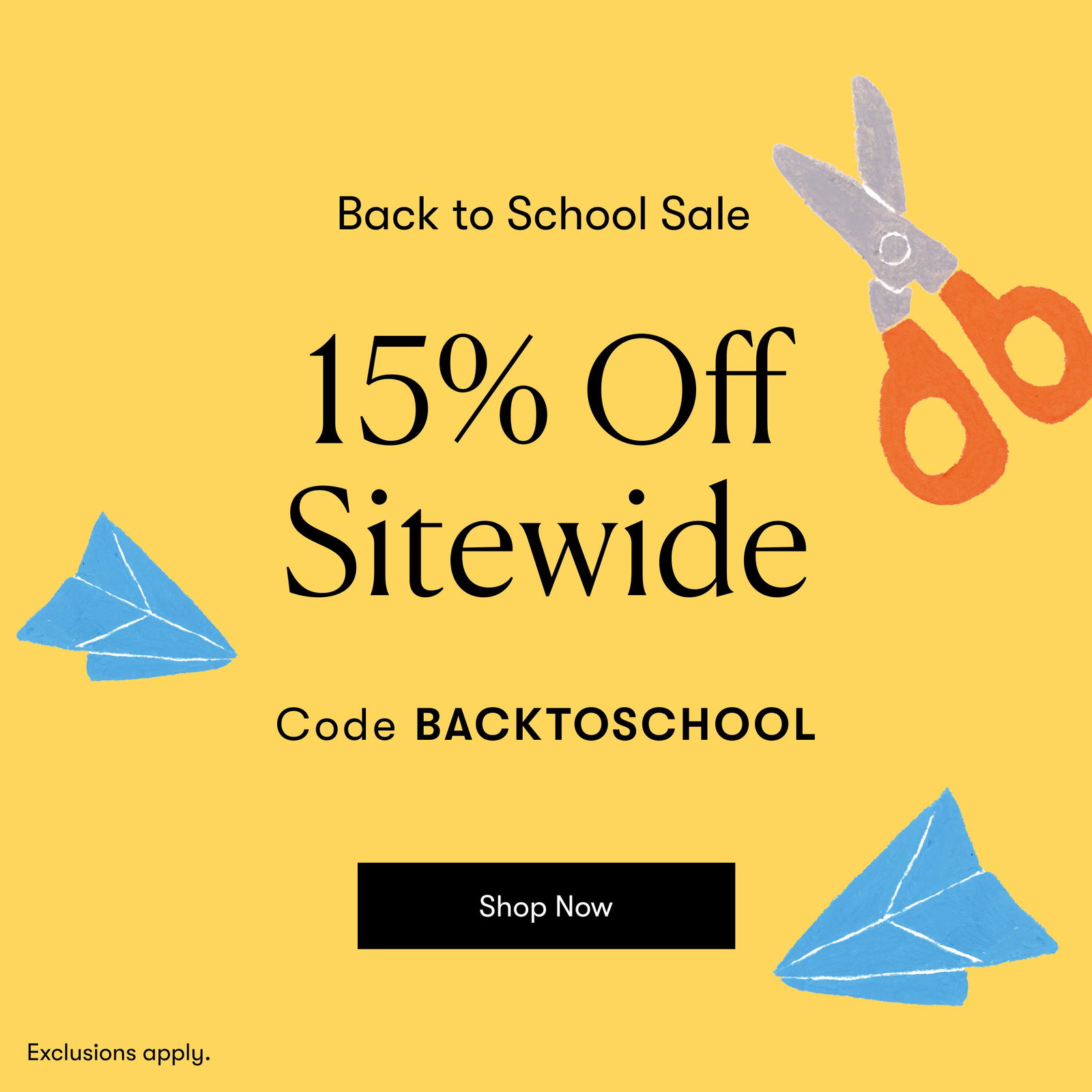 15% Off $150+ Sitewide (Code: BACKTOSCHOOL)