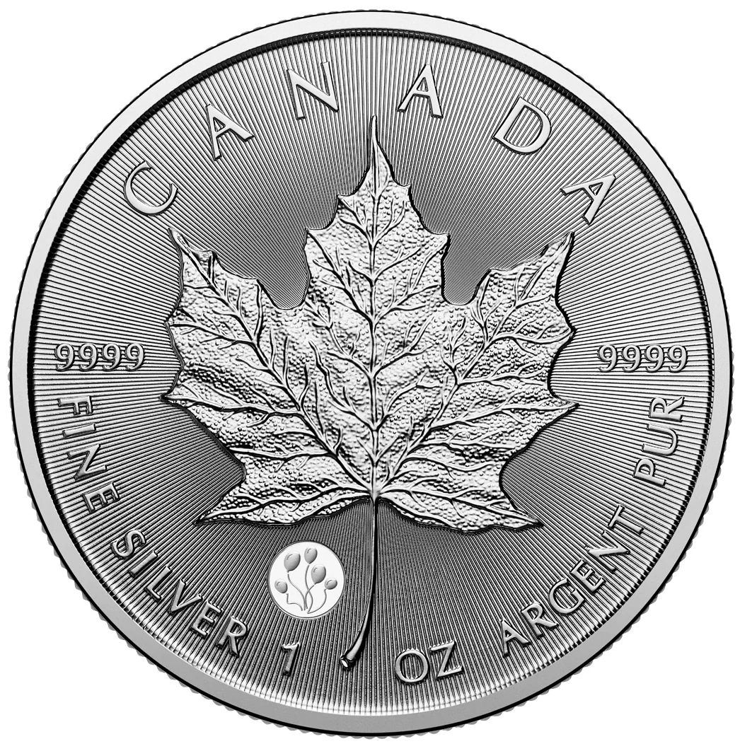 2026 Treasured Silver Maple Leaf reverse with balloons privy mark