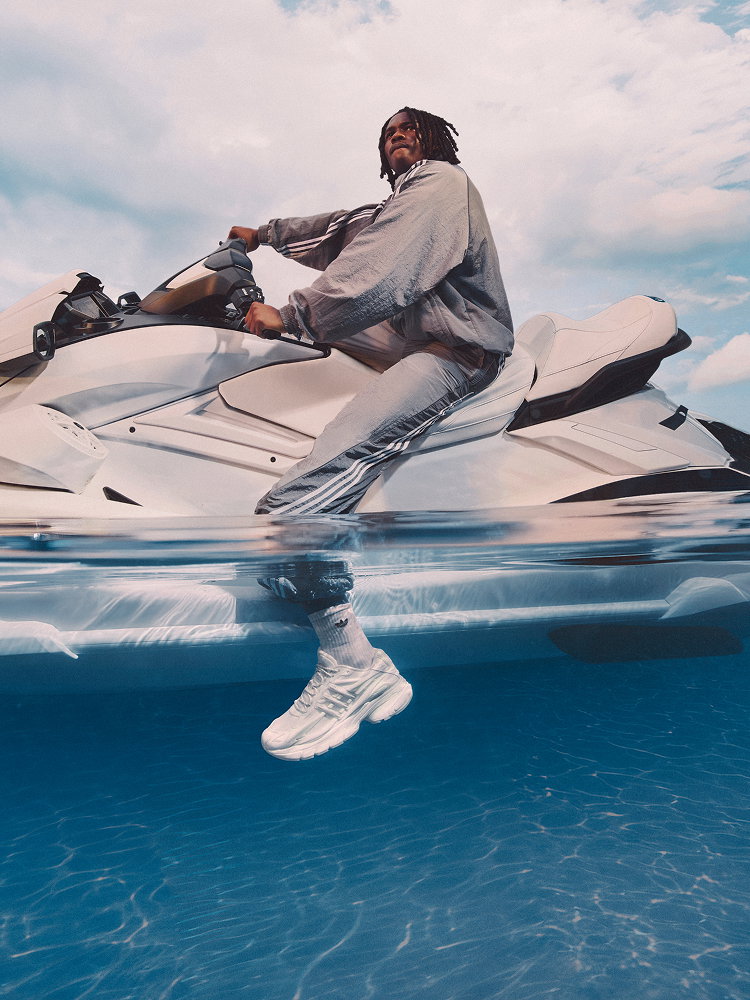 Footballer Jeremiah Smith wearing the adidas Originals VIRGINIA Adistar Jellyfish by Pharrell.