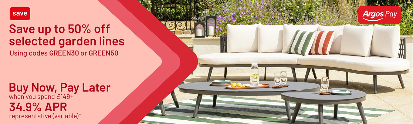 save up to 50 percent off selected garden lines with codes green30 and green50