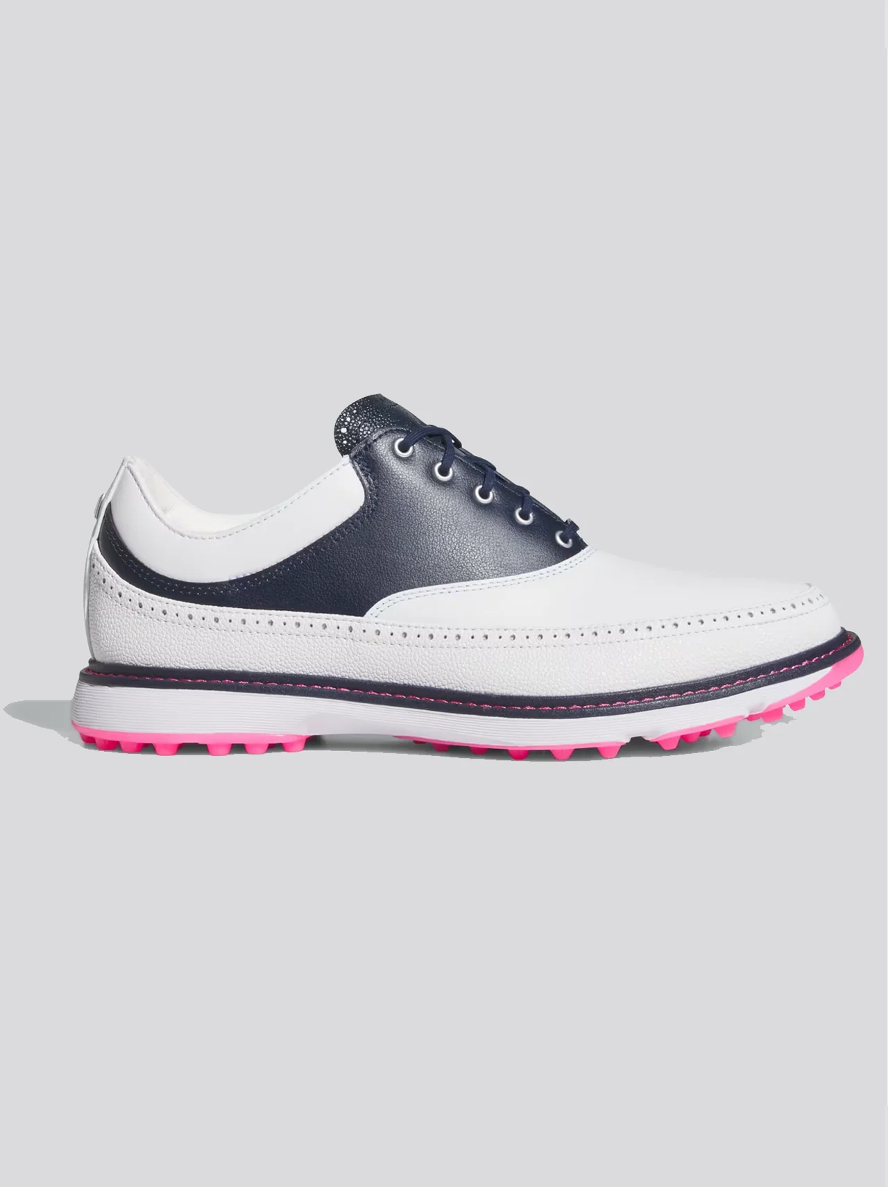 Image of MC80 Spikeless Golf Shoes Footwear White/Collegiate Navy/Lucid Pink