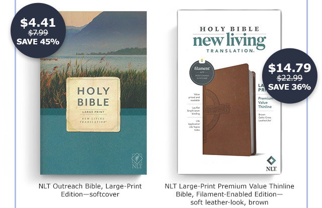 NLT Outreach Bible, Large Print Edition | NLT Large Print Premium Value Thinline Bible, Filament Enabled Edition