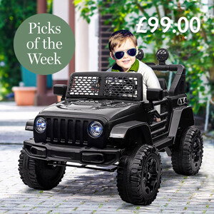 HOMCOM Kids Electric Ride on Car Truck Off Road 12v - Black