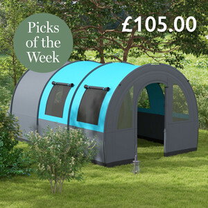 Outsunny Camping Tent, 3000mm Waterproof Family Tent for 5-6 Man, Grey and Blue