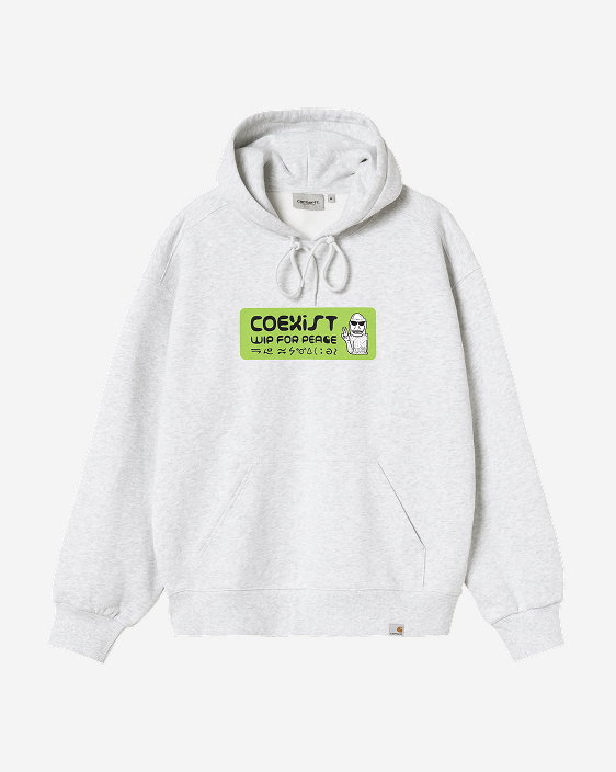 Carhartt WIP Hooded Bumper Sticker Sweatshirt | Ash Heather