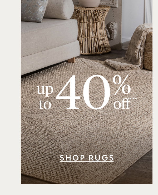 Rugs up to 40% off**