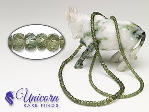 New Unicorn Rare Finds - Green Apatite Rondelle Beads