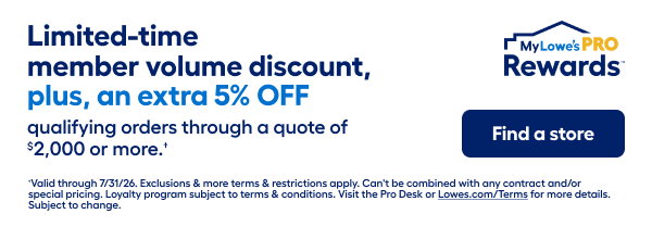 Limited-time member volume discount, plus, an extra 5% OFF qualifying orders through a quote of $2,000 or more.