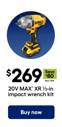 $269 Save $80 was $349 20V MAX XR ½-in impact wrench kit