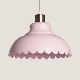 Avery Single Light Scalloped Ceiling Pendant - Pink