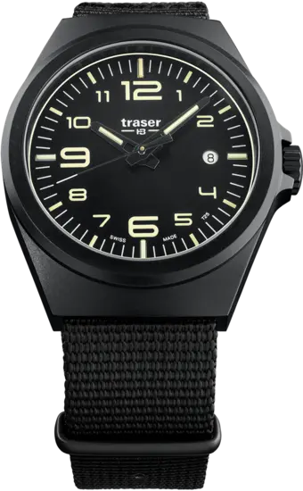 Traser Black PVD P59 Essential M Watch Trigalight Tritium SuperLuminova