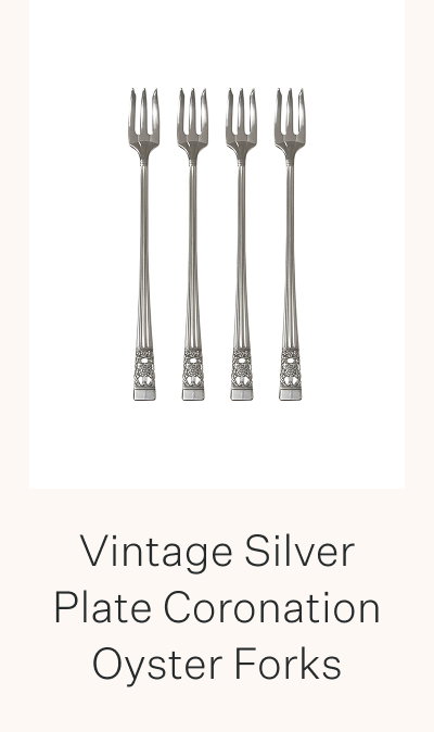 Vintage Silver Plate Coronation Oyster Forks