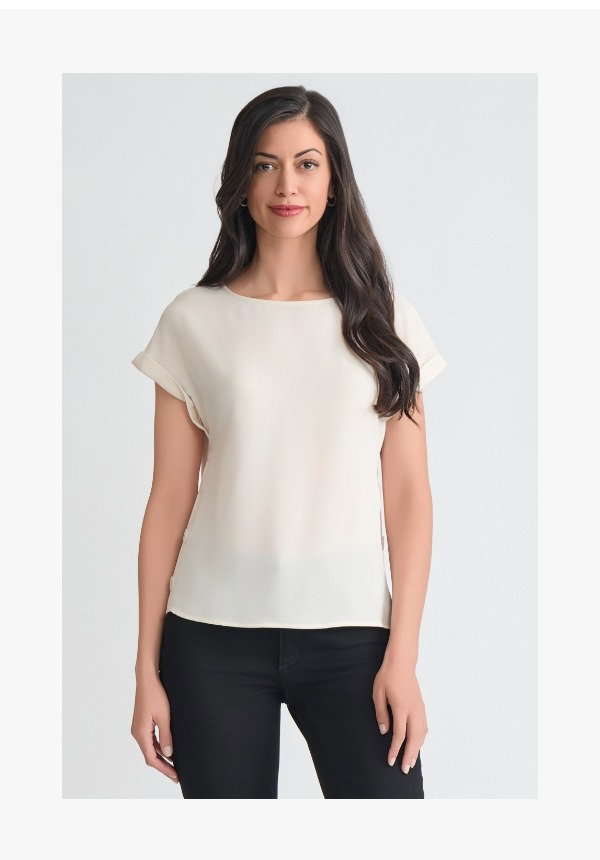 Button Detail Blouse, Jasper Crepe