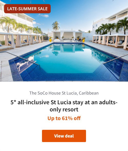 5* all-inclusive St Lucia stay at an adults-only resort