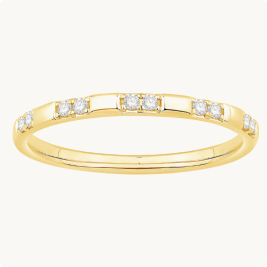 Brilliant-Cut 1/10ctw. Diamond Two Stone Distance Band in 10k Yellow Gold