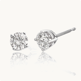 Brilliant-Cut Round Diamond Solitaire Stud Earrings
