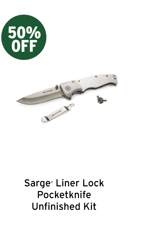 Sarge Liner Lock Pocketknife for Hunting and Fishing - 7-3/4" - Unfinished Kit