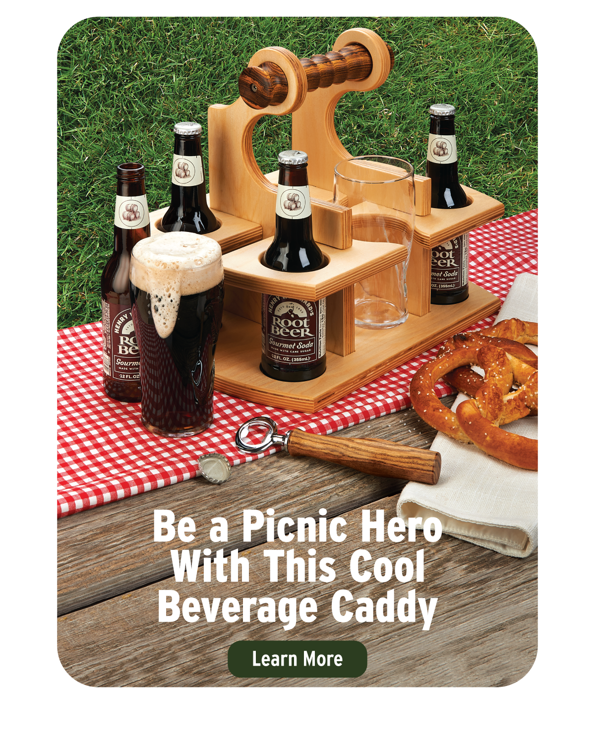 Be a picnic hero with this beverage caddy