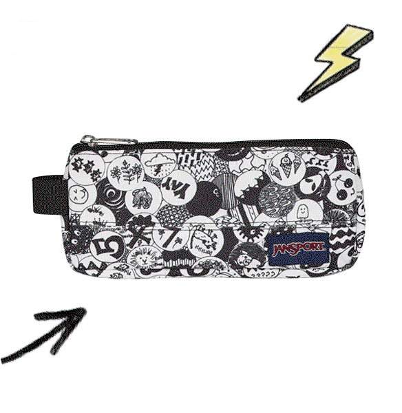A gif of a collection of jansport basic accessory pouch gifts available with backpacks over €45