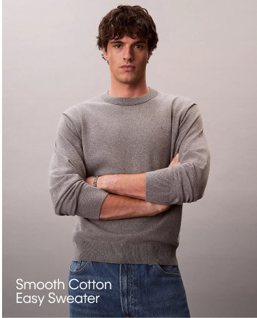 Smooth Cotton Easy Sweater