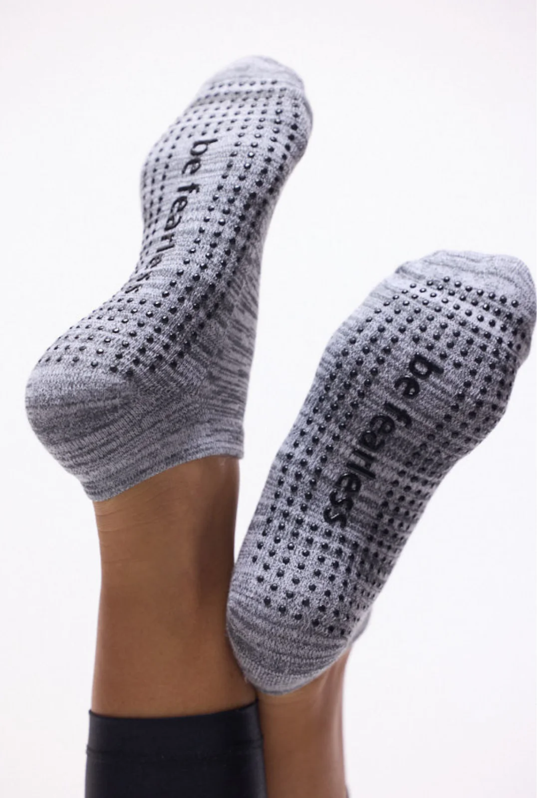 Image of Be Fearless Marbled Grip Socks (Pepper)