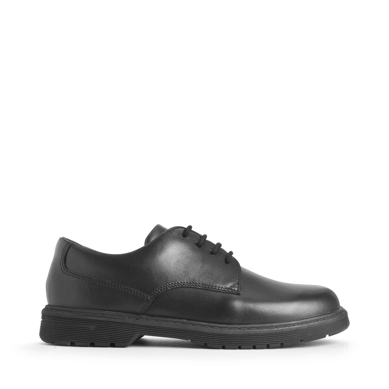 Image of Glitch, Black leather boys lace-up school shoes