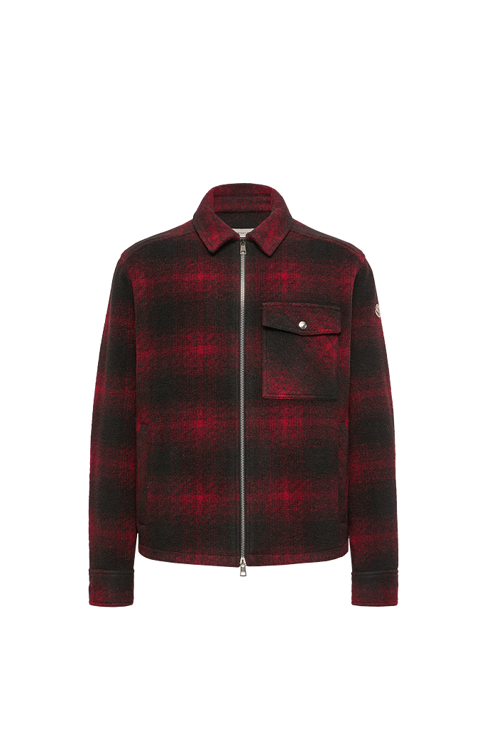 Check Jersey Zip-up Shirt
