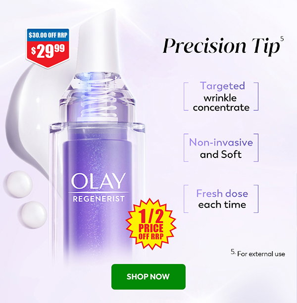 Olay Regenerist Retinol24 Wrinkle Concentrate 10ml 1/2 price off RRP at Chemist Warehouse sale ends 5 August 2026