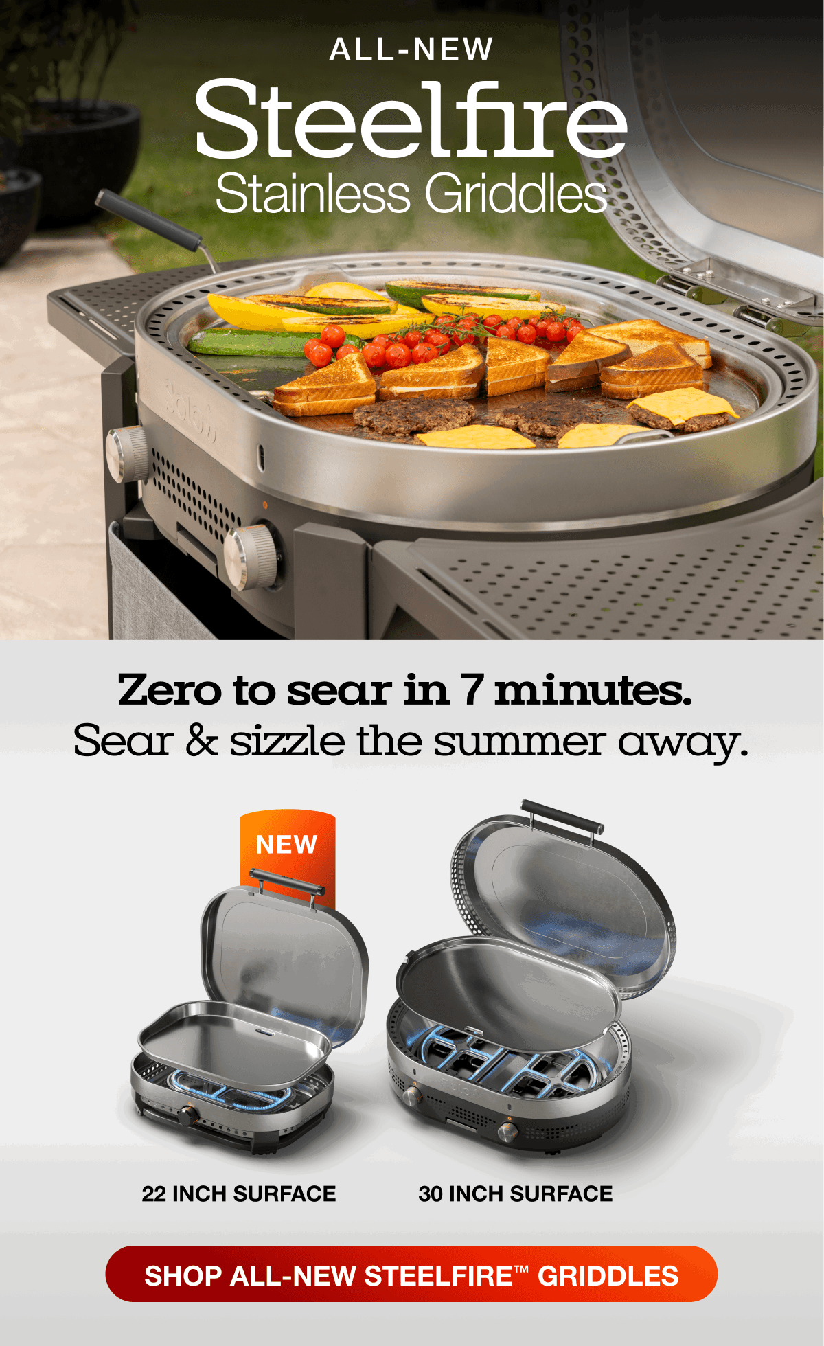 Steelfire 22 Stainless Griddle