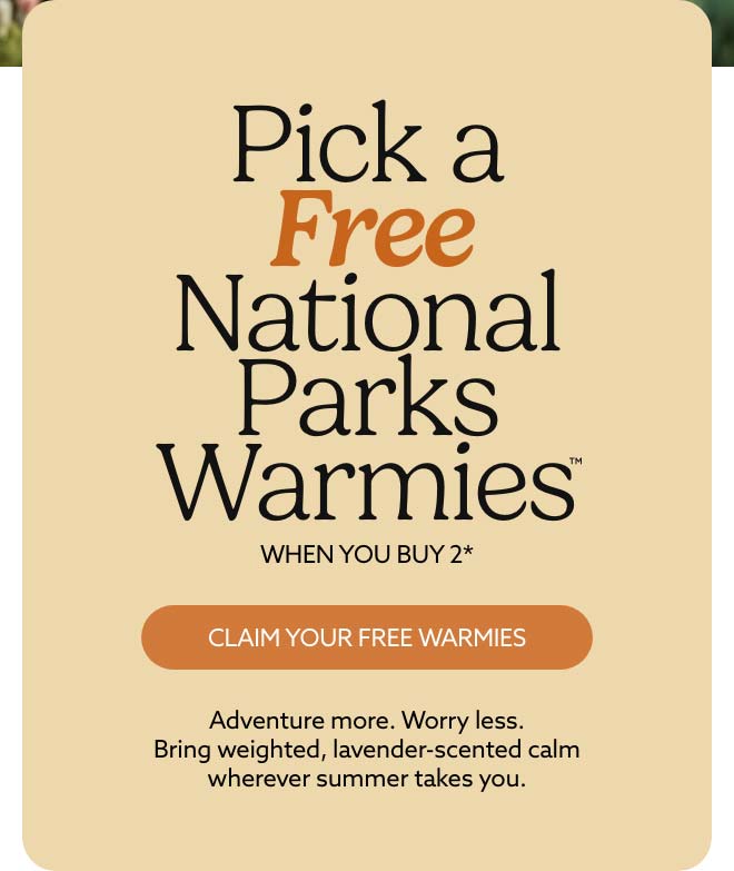 A yellow text card. Shop National Parks Sale.