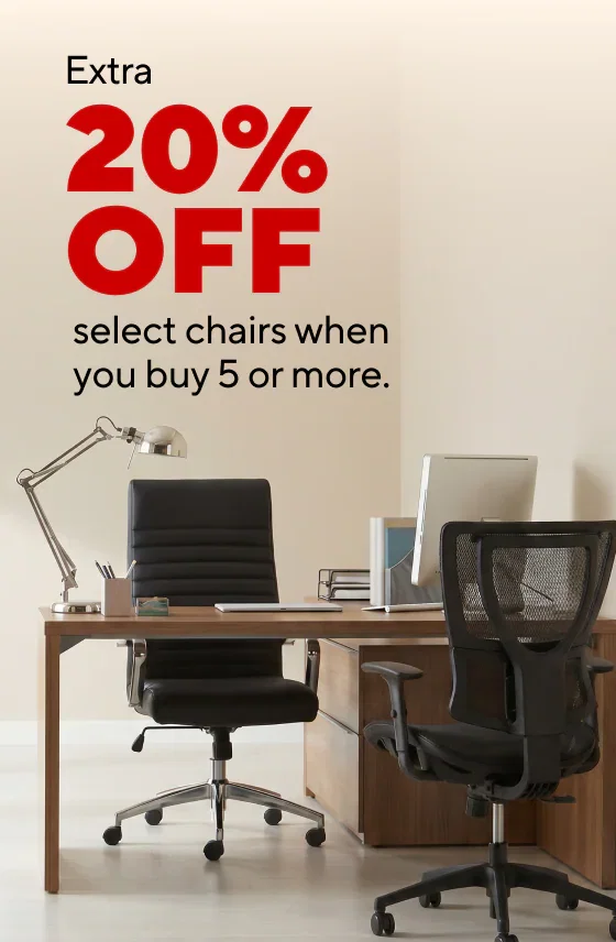 Extra 20% off select chairs when you buy 5 or more
$149.99 Staples Kroy chair
$129.99 Staples Sorina chair
$239.99 Sharper Image S-850 heated massage chair
