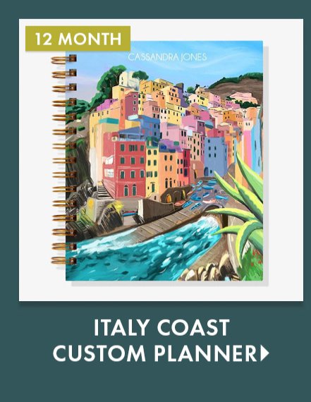 12-Month Italy Coast Custom Planner