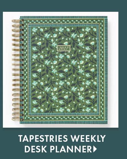 2026-2027 Paper Source Tapestries Weekly Desk Planner