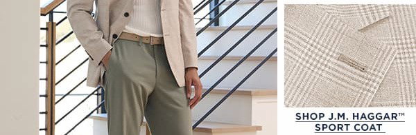 Man poses in a Haggar outfit