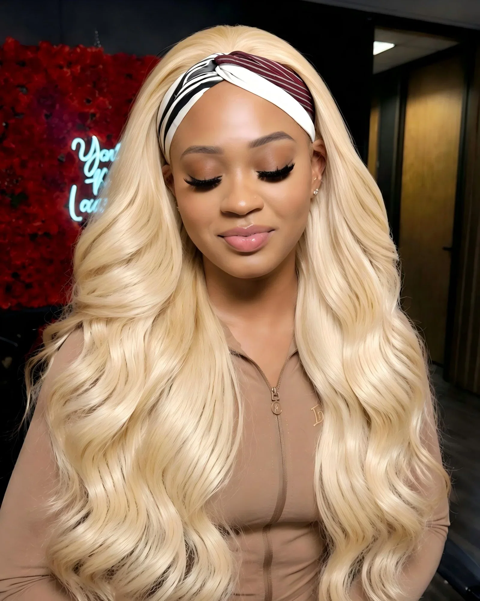 $100-$50 | Arabella 613 Blone Body Wave Headband Wig Human Hair Glueless Wig